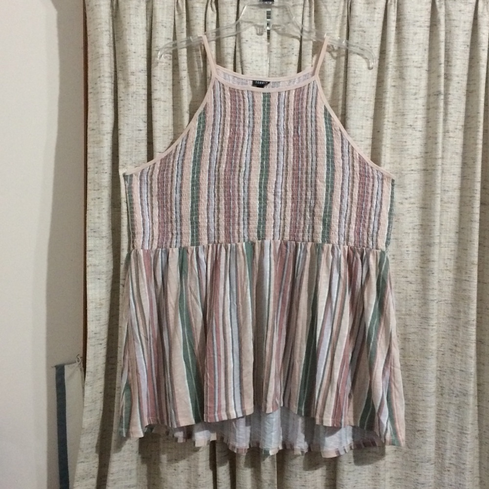 Torrid Smocked High Neck Babydoll Top